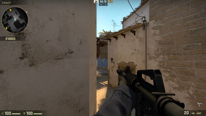 Możesz w ten sposób zając pozycję strzelecką, która pozwoli na oddanie strzałów znad zasłony dymnej - Mirage | Mapy turniejowe | CS GO - CS GO - poradnik do gry