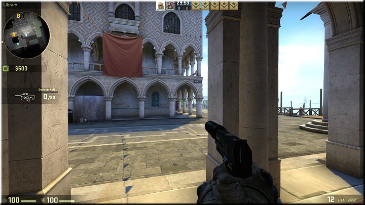 Filary oferują bardzo dobrą ochronę, a dodatkowo masz możliwość strzelać pomiędzy nimi do przeciwników, którzy mogą pojawić się w oddali - Misja 9 - Canals: Krew w wodzie | CS GO - CS GO - poradnik do gry