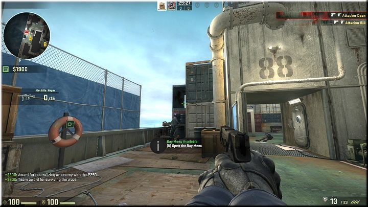 Z lewej strony znajduje się wcześniej wspomniane przejście w kontenerze - Misja 11 - Shipped: Boskie przeznaczenie | CS GO - CS GO - poradnik do gry