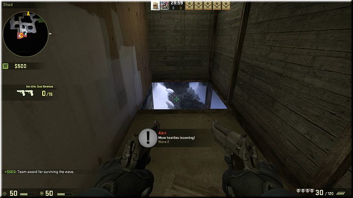 Zaraz obok miejsca odrodzenia znajduje się mała chatka, a w niej otwarta klapa z drabiną - Misja 12 - Austria: Po jednym dla każdego | CS GO - CS GO - poradnik do gry