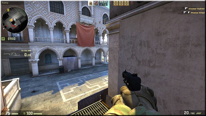 Ściana po prawej stronie oferują bardzo dobrą ochronę - Misja 14 - Canals: Ołów w wodzie | CS GO - CS GO - poradnik do gry