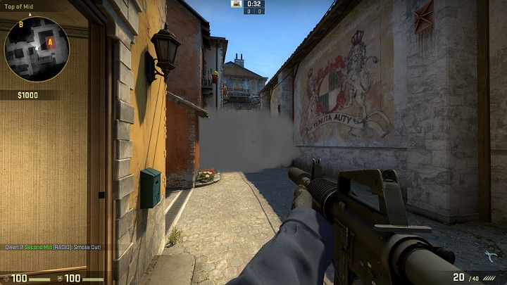 Uzyskujesz w ten sposób zasłonę przed przeciwnikami poruszającymi się od strony miejsca odrodzenia Terrorystów dzięki czemu możesz przedostać się na punkt podłożenia bomby A - Inferno | Mapy turniejowe | CS GO - CS GO - poradnik do gry