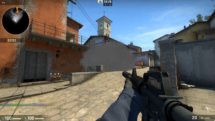 Granat wybuchnie tuż pod balkonem ograniczając widoczność przeciwnika, który może czaić się w tym miejscu - Inferno | Mapy turniejowe | CS GO - CS GO - poradnik do gry