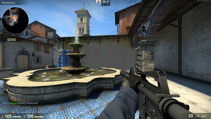 Stworzysz w ten sposób zasłonę na punkcie B, która ograniczy widoczność Graczy starających się wyczekać przeciwnika w rogu budynku - Inferno | Mapy turniejowe | CS GO - CS GO - poradnik do gry