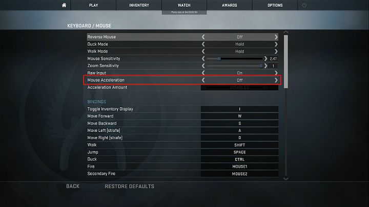 Akceleracja to nic innego, jak uzależnienie drogi pokonywanej przez kursor na ekranie od szybkości poruszania myszką przez gracza - Ustawienia myszy w CS GO - CS GO - poradnik do gry