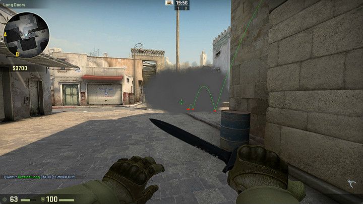 Możesz w ten sposób osłonić się przed atakami z prawej strony ponieważ w obniżeniu terenu może czekać na Ciebie przeciwnik - Dust 2 | Mapy Turniejowe | CS GO - CS GO - poradnik do gry