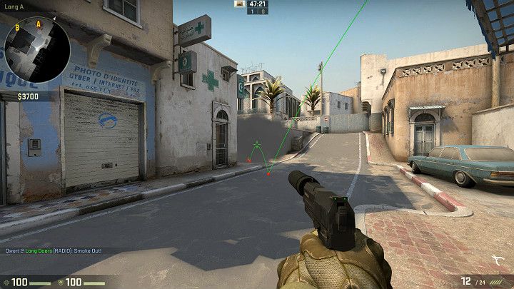 W efekcie otrzymujesz zasłonę dymną przed Graczami czekającymi w przejściu na miejscu odrodzenia Antyterrorystów lub stojących na balkonie - Dust 2 | Mapy Turniejowe | CS GO - CS GO - poradnik do gry