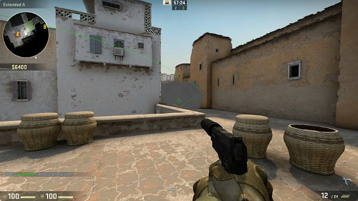 Możesz w ten sposób całkowicie zasłonić widoczność Graczy szturmujących od strony Terrorystów przez co ciężko będzie im połapać się w sytuacji ile osób broni punktu A - Dust 2 | Mapy Turniejowe | CS GO - CS GO - poradnik do gry