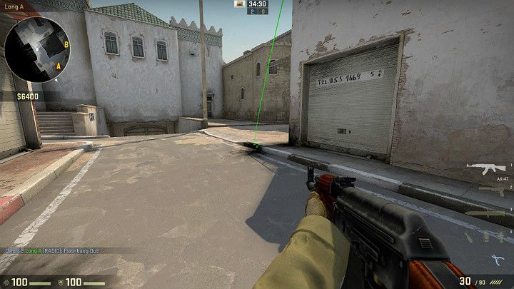 Granat wybuchnie tuż za rogiem oślepiając wszystkich Graczy patrzących w tę stronę nie dając im czasu na reakcję - Dust 2 | Mapy Turniejowe | CS GO - CS GO - poradnik do gry