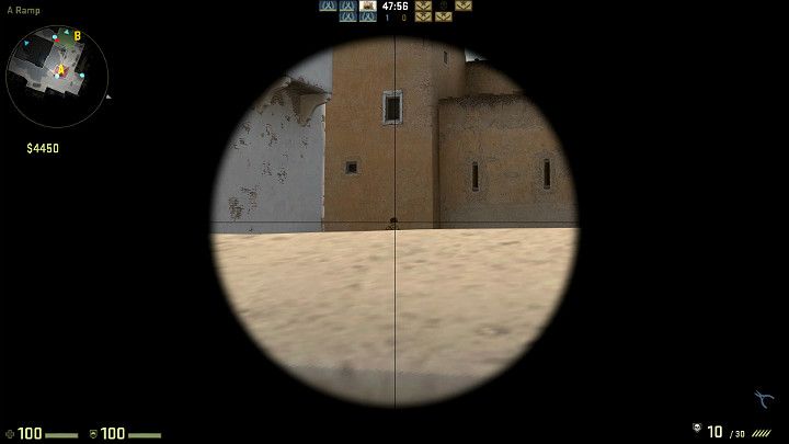 Twoja postać zacznie się podnosić przez co będziesz w stanie bez problemu dostrzec przeciwnika, samemu pozostając w ukryciu - Dust 2 | Mapy Turniejowe | CS GO - CS GO - poradnik do gry