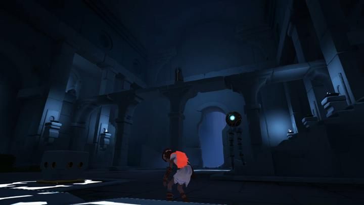 Umieść kamienny blok na specjalnym polu, tuż obok kolumny - Przebudzenie pozostałych robotów | Rozdział 3 | Opis przejścia - Rime - poradnik do gry