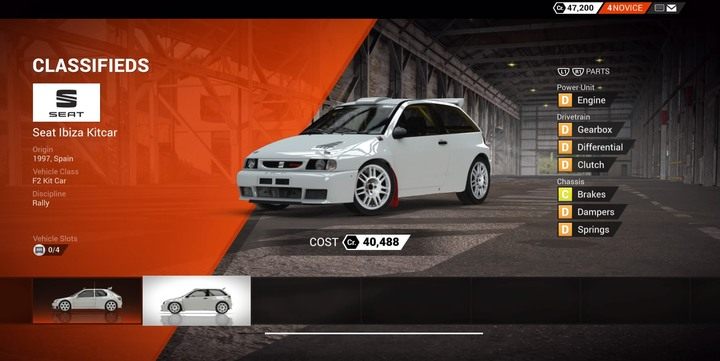 Dobrym zakupem w następnej klasie jest Seat Ibiza Kitcar (dostępny w ogłoszeniach) - Jak dobrze rozpocząć tryb kariery? | Porady do DiRT 4 - DiRT 4 - poradnik do gry