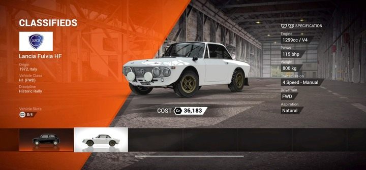 W kategorii ogłoszeń znajdziesz przede wszystkim sporo zabytkowych wozów - Nabywanie pojazdów | Twój zespół w DiRT 4 - DiRT 4 - poradnik do gry