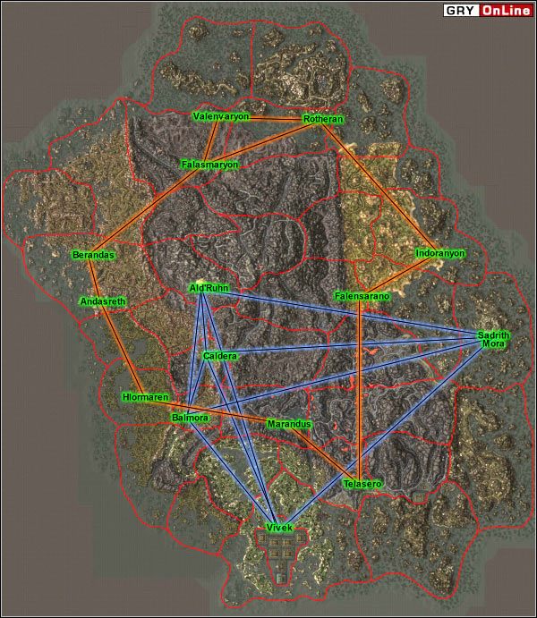 Ludzie, którzy mogą cię teleportować znajdują się w następujących miejscach - Transport Specjalny | Podstawy rozgrywki | The Elder Scrolls III: Morrowind - The Elder Scrolls III: Morrowind - poradnik do gry