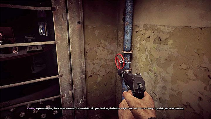 Założeniem zagadki jest doprowadzenie do tego żeby do pokoju z Keatingiem popłynęła woda i musisz w rezultacie wchodzić w interakcje z okolicznymi zaworami - Eksploracja budynku C | Black | Opis przejścia Get Even - Get Even - poradnik do gry