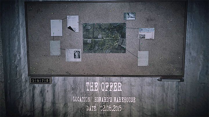 Tablicę z dowodami rzeczowymi dla wspomnienia The Offer prezentuje powyższy obrazek - The Offer | Ukryte wspomnienia | Get Even - Get Even - poradnik do gry