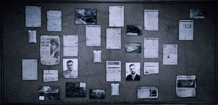 Tablicę z dowodami rzeczowymi dla wspomnienia The Victim prezentuje powyższy obrazek - The Victim | Ukryte wspomnienia | Get Even - Get Even - poradnik do gry