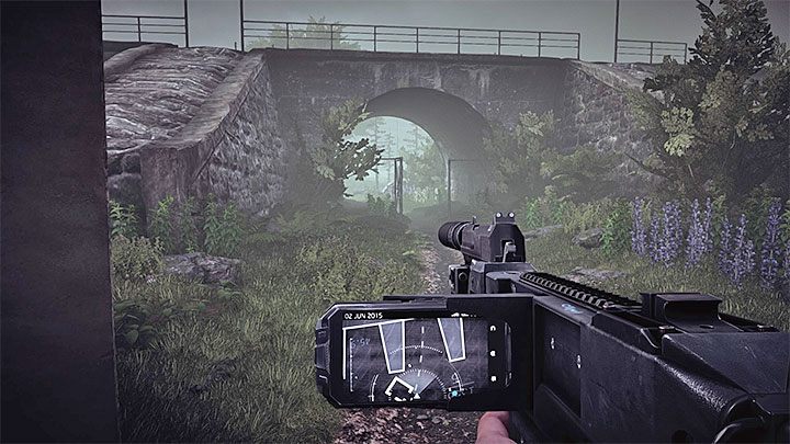 W drugiej części bagien ponownie dąż do tego żeby pozostawać w prawej części mapy i rozglądaj się za najemnikiem do zastrzelenia, który będzie stał na skałach - Cień wojownika | Osiągnięcia i trofea Get Even - Get Even - poradnik do gry