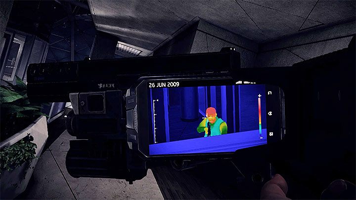 Termowizja jest bardzo pomocna w odnajdywaniu przeciwników - Kradzież prototypu i zniszczenie danych | Black | Opis przejścia Get Even - Get Even - poradnik do gry