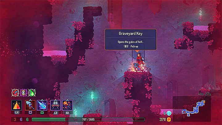 Graveyard jest lokacją czwartego rzędu, przy czym jest to bardziej wymagające miejscówka chociażby od Stilt Village i wynika to z konieczności radzenia sobie z silniejszymi przeciwnikami oraz unikania większej liczby pułapek - Graveyard - poziom w Dead Cells - Dead Cells - poradnik do gry