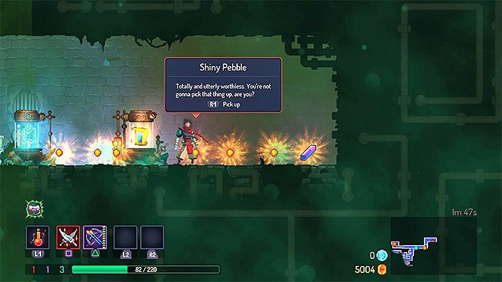 Każde czasowe drzwi prowadzą do sekretnej komnaty z cennymi skarbami - przykładową tego typu komnatę pokazuje dołączony obrazek - Arriba, Arriba! Andale, Andale! - trofeum w Dead Cells - Dead Cells - poradnik do gry