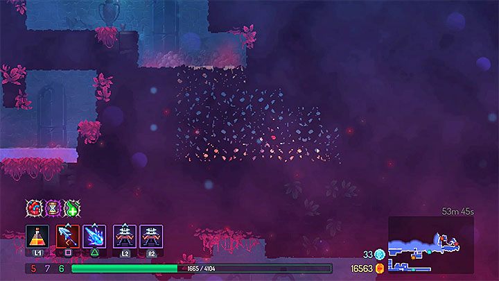 To nie wszystko, bo możesz wspiąć się po prawej ścianie i przejść przez pokazany na obrazku sekretny tunel - Jak zdobyć klucz Architects Key w Dead Cells? - Dead Cells - poradnik do gry