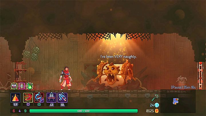 Dla przypomnienia najczęstsze powody nałożenia klątwy na bohatera to zniszczenie złotych drzwi wymagających uiszczenia opłaty lub otwarcie skrzyni z klątwą - Jak mniej ginąć w Dead Cells? - Dead Cells - poradnik do gry