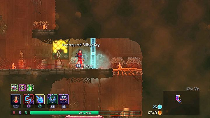 Drugi klucz domyślnie potrzebny jest do odblokowania jednego z dwóch możliwych wyjść z tej lokacji - Stilt Village - poziom w Dead Cells - Dead Cells - poradnik do gry