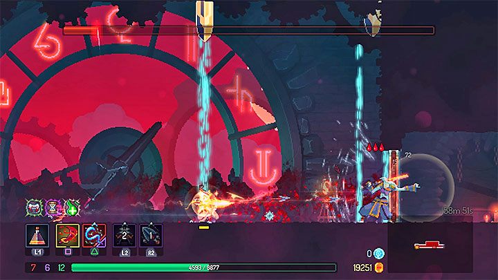 W dalszej fazie pojedynku The Time Keeper zaczyna korzystać z nowych typów ataków - The Time Keeper Boss w Dead Cells - Dead Cells - poradnik do gry