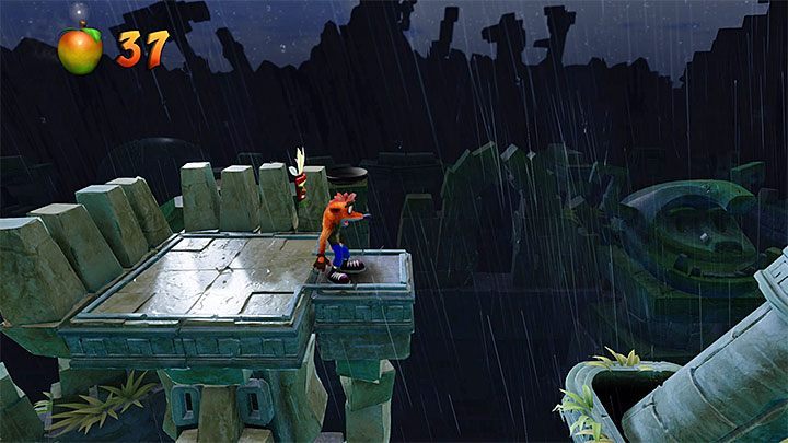 Po powrocie z bonusowej rundy wstrzymaj się z kolejnymi skokami aż przebywająca w pobliżu nowa małpka zacznie się oddalać - Ruination | Alpine Warp Room | Opis przejścia | Crash Bandicoot N. Sane Trilogy - Crash Bandicoot N. Sane Trilogy - poradnik do gry