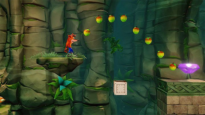 Kontynuuj podróż aż dotrzesz do pokazanych na obrazku 1 zielonych skrzynek w kształcie schodów - Bee-Having | Alpine Warp Room | Opis przejścia | Crash Bandicoot N. Sane Trilogy - Crash Bandicoot N. Sane Trilogy - poradnik do gry
