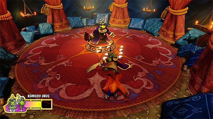 Pojedynek ten składa się z dwóch faz, które na przemian się załączają - Komodo Brothers | Crash Bandicoot 2 | Wawlka z bossami - Crash Bandicoot N. Sane Trilogy - poradnik do gry