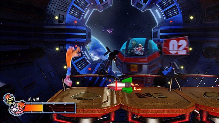 Po tym jak mech straci jedną z wyrzutni jego podstawowy atak zmieni się - Mech Wrecked | Crash Bandicoot 2 | Trofea - Crash Bandicoot N. Sane Trilogy - poradnik do gry