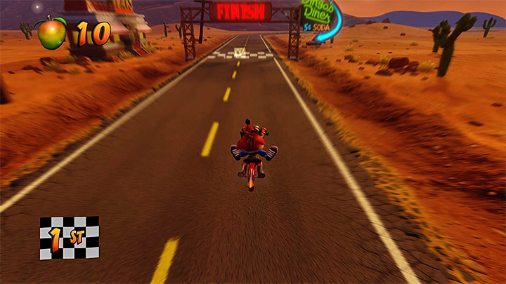 Po zniszczeniu wszystkich skrzyń i zdobyciu czystego klejnotu powtórz misję i tym razem skup się na dotarciu do mety na pierwszym miejscu - Orange Asphalt | Crash Bandicoot 3 | Opis przejścia | Crash N. Sane Trilogy - Crash Bandicoot N. Sane Trilogy - poradnik do gry