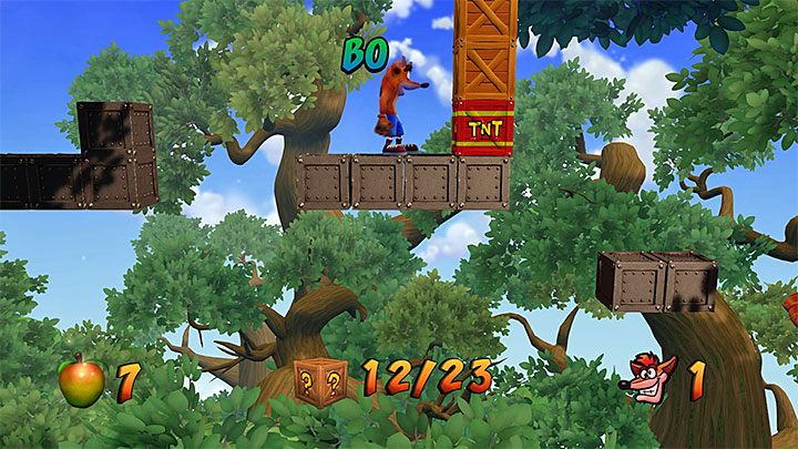 Po powrocie do głównej części ruin wyrusz w górę i następnie skręć w prawo - Jaws of Darkness | Cortex Island | Opis przejścia | Crash N. Sane Trilogy - Crash Bandicoot N. Sane Trilogy - poradnik do gry