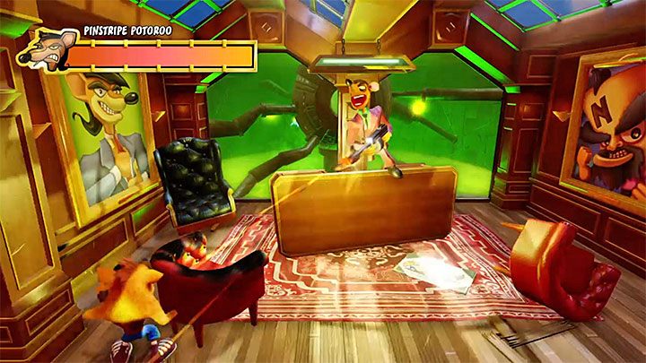 Nie wychodź zza zasłony - Pinstripe Potoroo | Crash Bandicoot - walki z bossami - Crash Bandicoot N. Sane Trilogy - poradnik do gry