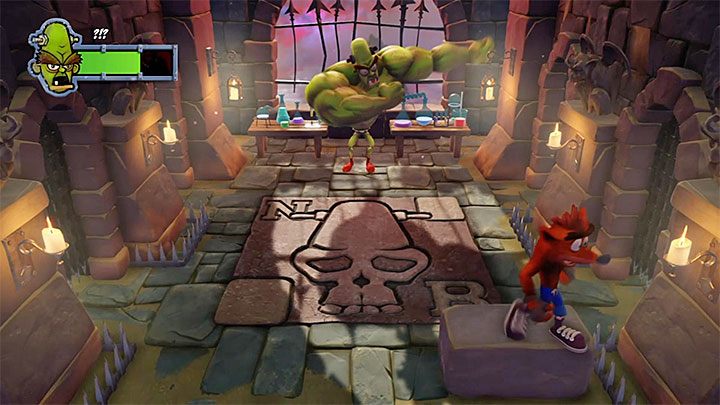 Wskocz na kamienny blok i pozwól bossowi się zbliżyć - Dr. Nitrus Brio | Crash Bandicoot - walki z bossami - Crash Bandicoot N. Sane Trilogy - poradnik do gry