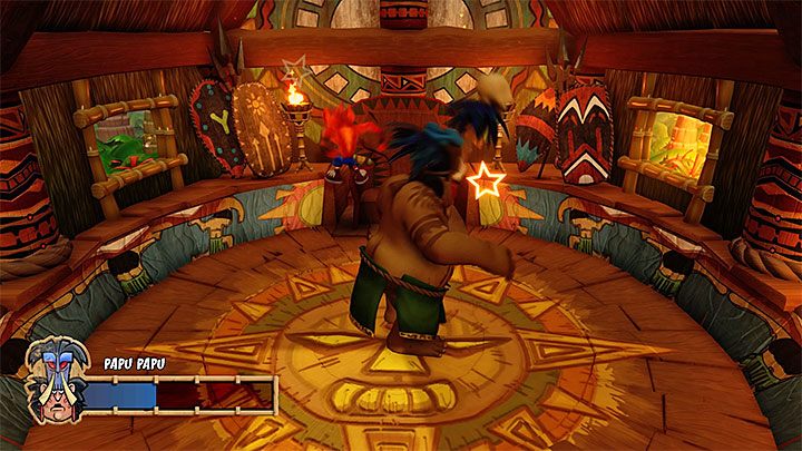 Wskoczenie bossowi na głowę ogłuszy go i pozbawi 1 punktu życia - Papu Popped | Crash Bandicoot - Trofea - Crash Bandicoot N. Sane Trilogy - poradnik do gry