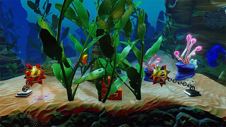 Zacznij płynąć w prawo i od samego początku staraj się lokalizować i niszczyć skrzynie, które będą rozmieszczone w różnych miejscach na dnie - Under Pressure | Crash Bandicoot 3 | Opis przejścia | Crash N. Sane Trilogy - Crash Bandicoot N. Sane Trilogy - poradnik do gry