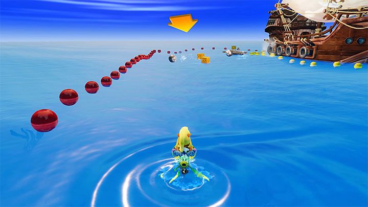 Po rozpoczęciu etapu wykorzystaj startowy akwen oraz kilka okolicznych skoczni żeby zapoznać się z podstawami sterowania (wykonywanie trików w powietrzu nie jest w żaden sposób nagradzane) - Makin Waves | Crash Bandicoot 3 | Opis przejścia | Crash N. Sane Trilogy - Crash Bandicoot N. Sane Trilogy - poradnik do gry