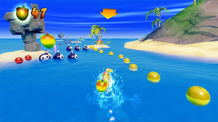 Odblokuj punkt kontrolny i po zawróceniu w prawo zacznij unikać zderzania się z kolejnymi bombami - Makin Waves | Crash Bandicoot 3 | Opis przejścia | Crash N. Sane Trilogy - Crash Bandicoot N. Sane Trilogy - poradnik do gry