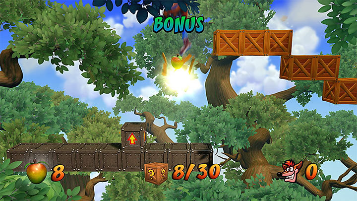 Nieco dalej znajduje się portal prowadzący do bonusowej rundy i jeśli zebrałeś wszystkie tokeny Tawny to możesz z niego skorzystać - Up the Creek | Wumpa Island | Opis przejścia | Crash Bandicoot N. Sane Trilogy - Crash Bandicoot N. Sane Trilogy - poradnik do gry