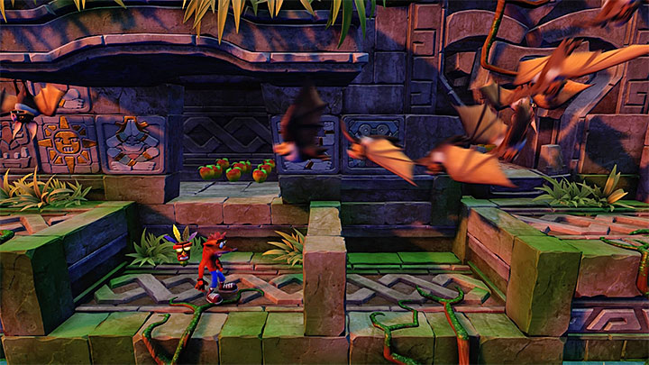W kolejnej dużej części zaginionego miasta po raz pierwszy spotkasz nietoperze - The Lost City | Wumpa Island | Opis przejścia | Crash Bandicoot N. Sane Trilogy - Crash Bandicoot N. Sane Trilogy - poradnik do gry
