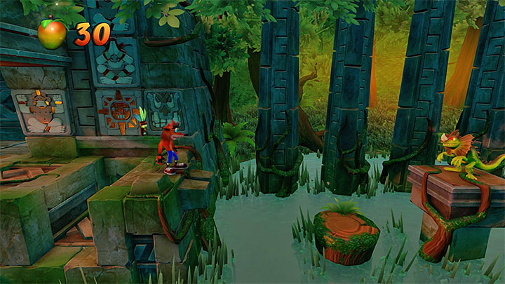 Wyrusz w prawo i omijaj po drodze te przeszkody, które poznałeś już wcześniej w etapie The Lost City - Sunset Vista | Wumpa Island | Opis przejścia | Crash Bandicoot N. Sane Trilogy - Crash Bandicoot N. Sane Trilogy - poradnik do gry