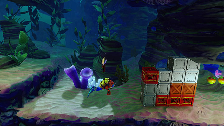 Czerwony klejnot możesz pozyskać podczas zaliczania dwunastego etapu zatytułowanego Deep Trouble - Bringing Down the House | Crash Bandicoot 3 | Trofea - Crash Bandicoot N. Sane Trilogy - poradnik do gry