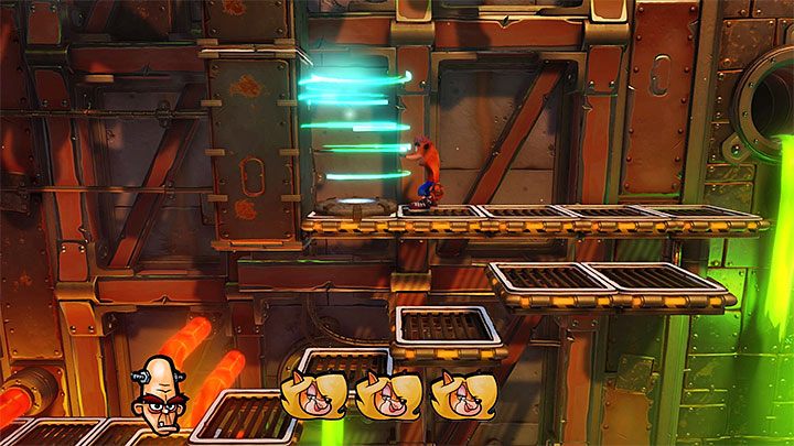 Kontynuuj podróż w prawo i nie zapomnij rozglądać się za nowymi tokenami, gdyż w początkowej części tego etapu do odnalezienia są jeszcze pierwszy token Tawny i drugi Nitrusa Brio - Heavy Machinery | Cortex Island | Opis przejścia | Crash N. Sane Trilogy - Crash Bandicoot N. Sane Trilogy - poradnik do gry