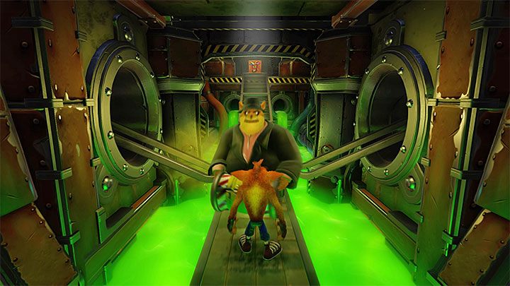 Pierwszego przeciwnika spotkasz tuż po rozpoczęciu etapu - Toxic Waste | Cortex Island | Opis przejścia | Crash Bandicoot N. Sane Trilogy - Crash Bandicoot N. Sane Trilogy - poradnik do gry