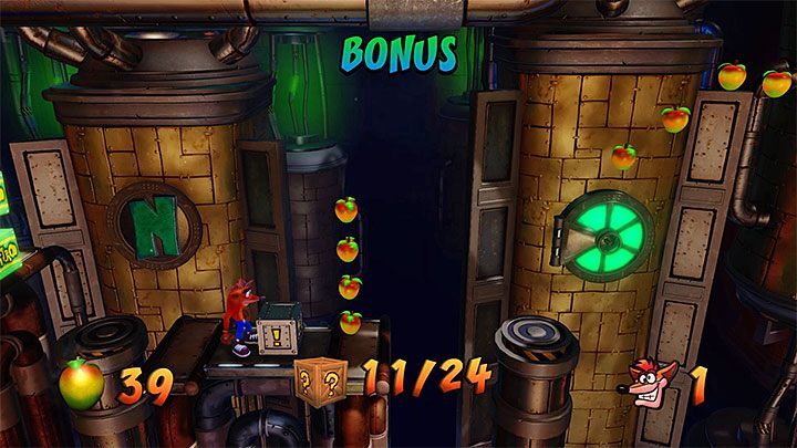 Zainteresuj się po drodze pokazaną na obrazku 1 dziurą - Priston It Away | High-Tech Warp Room | Opis przejścia - Crash Bandicoot N. Sane Trilogy - poradnik do gry