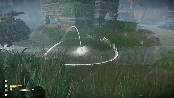 Po zebraniu kompletu czterech ładunków C4 zbliż się ostrożnie do obszaru patrolowanego przez pojazd APC - Zabójcza siła rażenia (Overkill) | Poradnik do trofeów | Zaginione Dziedzictwo - Uncharted: Zaginione Dziedzictwo - poradnik do gry