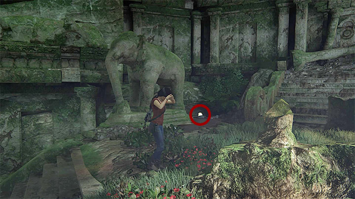 Skarb odnajduje się w tej samej pieczarze, w której do zrobienia było opisane wyżej zdjęcie - 5 - Wielka bitwa / The Great Battle | Sekrety Uncharted Zaginione Dziedzictwo - Uncharted: Zaginione Dziedzictwo - poradnik do gry